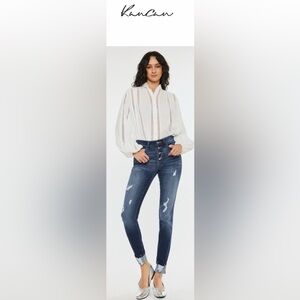 KANCAN Chelsea High Rise Blue Distressed Jeans - NWT SIZE 28